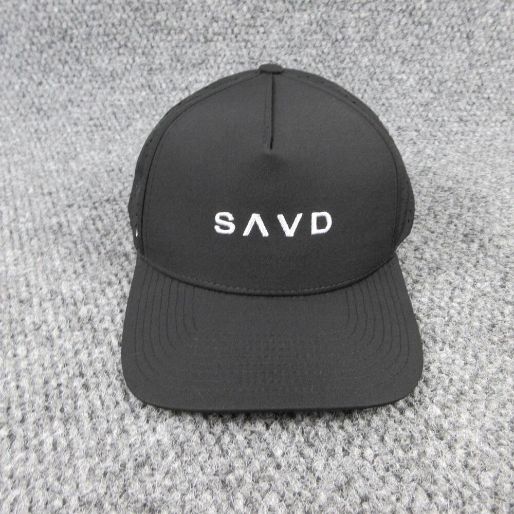 SAVD Hat Snap Back Mens One Size Black Polyester Mesh Back Adjustable NWOT